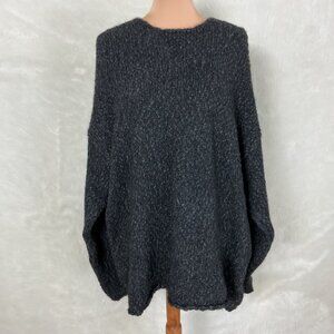 Black Palms Textured Alpaca Superfine Blend Oversize Bubble Sweater Anthracite M